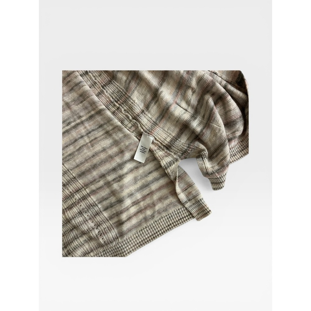 Maurices Womens Open Front Cardigan Beige Gray Striped Space Dye Knit Size 2‎ - Picture 6 of 9